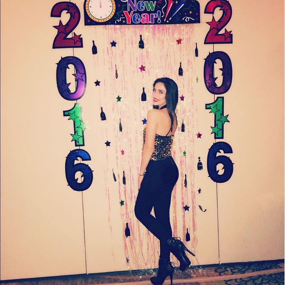 Gold sparkle and black Jumper